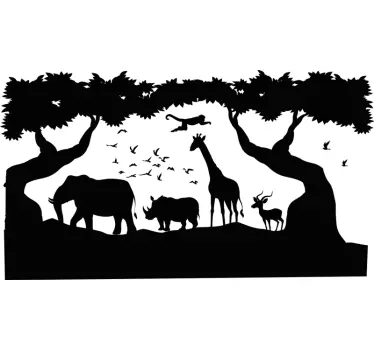 Savannin eläimet kävelemässä villieläintarra - Tenstickers