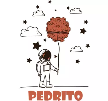 Julistemainen astronautti nimellä avaruus seinätarrat - Tenstickers