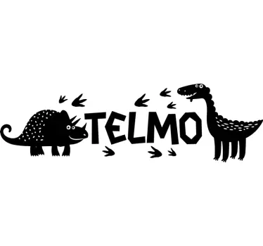 Dinosaurukset ja nimi seinätarra lastenhuone - Tenstickers