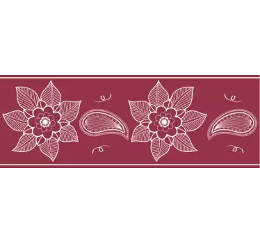 Hienostunut kasvitieteellinen aihe koristereunus tarra - Tenstickers