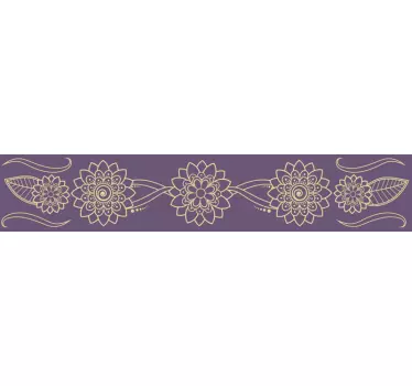 Kukka paisley reuna seinätarra - Tenstickers