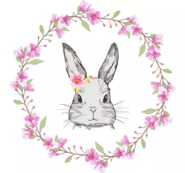 Pupu tyttö kukkareunus eläintarrat - Tenstickers