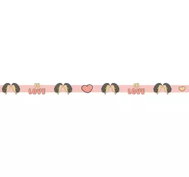 Siili pari suutelee koristereunus tarra - Tenstickers
