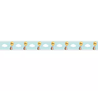 Söpöjä siili-ilmapalloja koristereunus tarra - Tenstickers