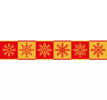 Juhlava lumihiutalekuvio koristereunus tarra - Tenstickers
