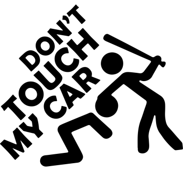 Älä koske tikku-ukko autotarra - Tenstickers