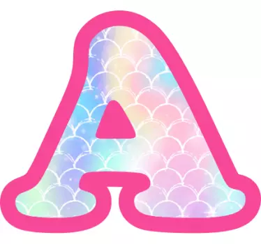 Värikäs alkukirjainseinätarra lastenhuoneeseen - Tenstickers