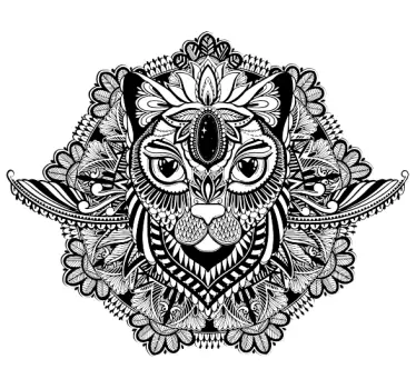 Mandala kissa kukkatarra - Tenstickers