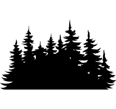 Treeline siluetti Puutarrat - Tenstickers
