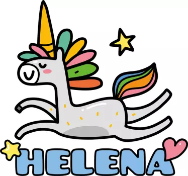Söpö juokseva yksisarvinen seinätarra lastenhuone - Tenstickers