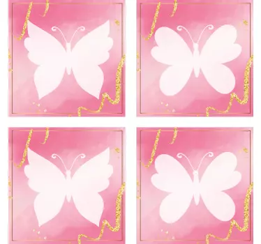 Vaaleanpunaiset perhoset Kaakelitarrat - Tenstickers