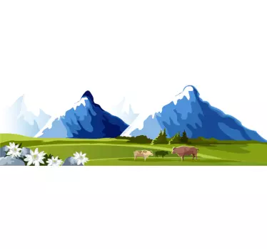 Luontoaiheinen seinätarra vuoristomaisemalla - Tenstickers