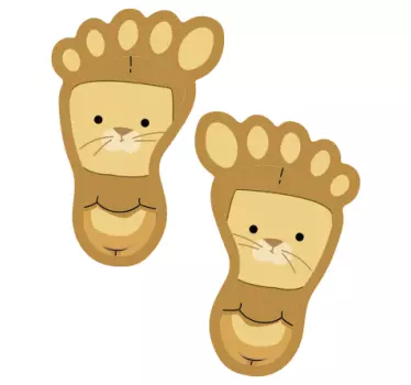 Söpöjä eläinten jalanjälkiä lattiatarra - Tenstickers