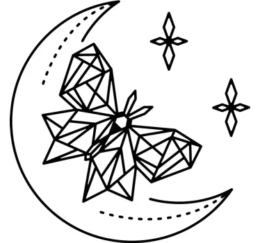 Geometrinen kuuperhonen seinätarra perhonen - Tenstickers