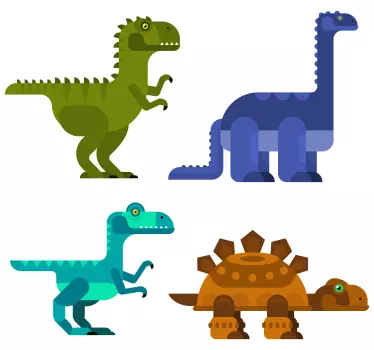 Geometriset dinosaurukset Dinosaurustarra - Tenstickers