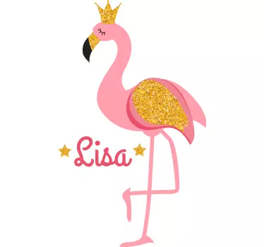 Söpö flamingo-koriste seinätarra lastenhuone - Tenstickers