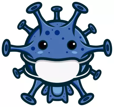 Söpö virus naamioilla Läppäritarrat - Tenstickers