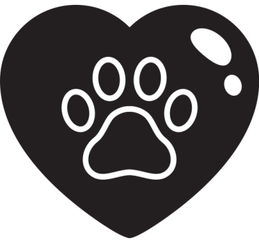 Koiran tassut suuressa sydämessä tarrat autoon - Tenstickers
