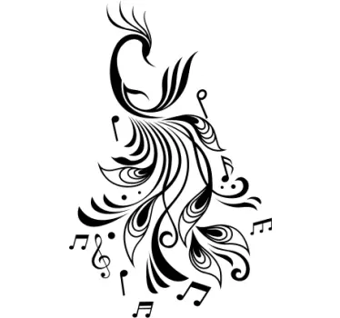 Riikinkukko nuotti musikaalitarrat - Tenstickers