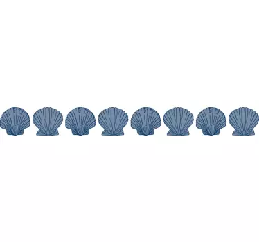 Simpukka sinisen sävyn raja simpukankuori seinätarrat - Tenstickers