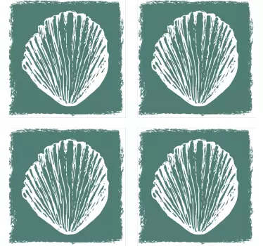 Retro simpukkakuvioidut laatat Kaakelitarrat - Tenstickers