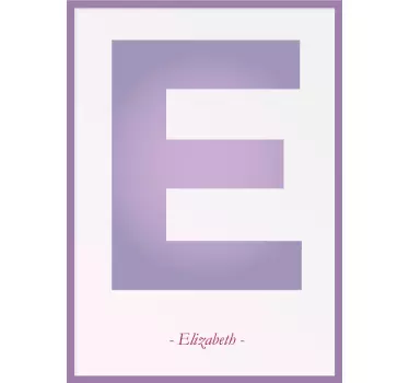 Personoitu violetti alkukirjain seinätarra lastenhuone - Tenstickers