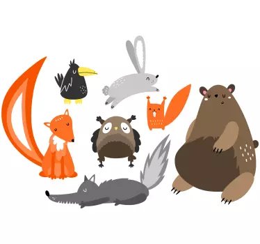 Joukko pohjoismaisia eläimiä vauvatarrat - Tenstickers