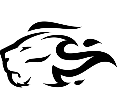Leijonan liekkisiluetti autotarra - Tenstickers