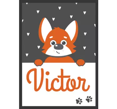 Koirajuliste nimellä seinätarra lastenhuone - Tenstickers