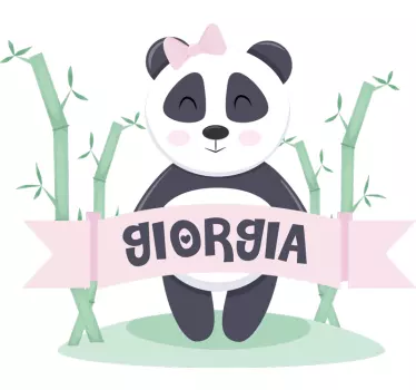 Vauva pandatyttö nimeltä seinätarra lastenhuone - Tenstickers