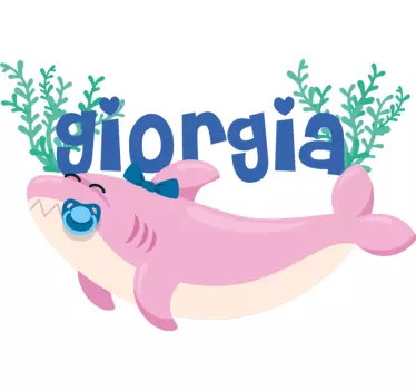 Vauva hai nimeltä tyttö seinätarra lastenhuone - Tenstickers