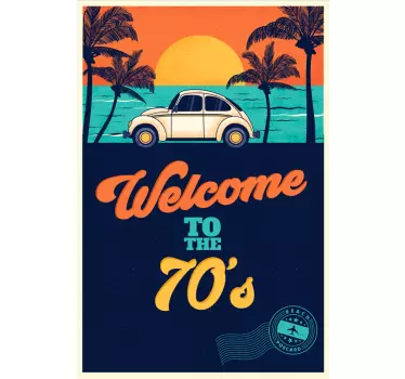 Tervetuloa 70-luvun tarraan vintage aiheiset seinätarrat - Tenstickers