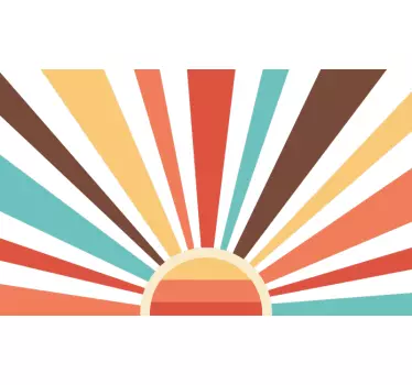 Abstrakti vintage auringonlasku Sol 70 luvulla seinätarrat - Tenstickers