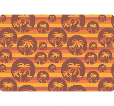 Retro auringonlasku ja kämmenet kuvio läppäri tietokone Läppärita - Tenstickers