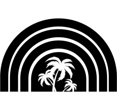 Retro auringonlasku ja kämmenet Sol 70 luvulla seinätarrat - Tenstickers