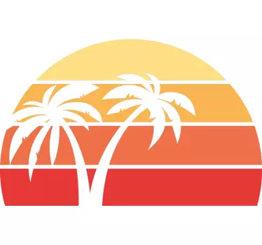 Retro auringonlasku Sol 70 luvulla seinätarrat - Tenstickers