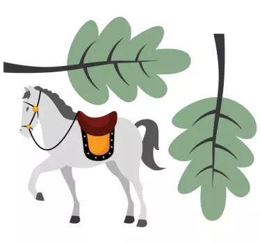 Leikkisä hevoskohtaus kissatarra ja koiratarra - Tenstickers