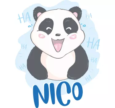 Iloinen pandakasvo seinätarra lastenhuone - Tenstickers