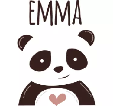 Onnellinen panda nimellä vauvatarrat - Tenstickers