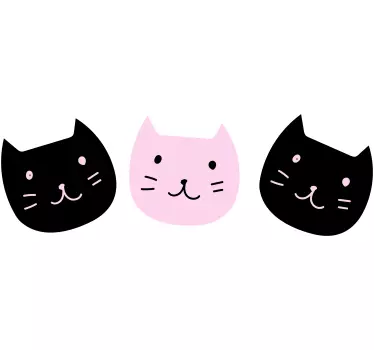 Makeat kissat musta vaaleanpunainen Koiratarra - Tenstickers