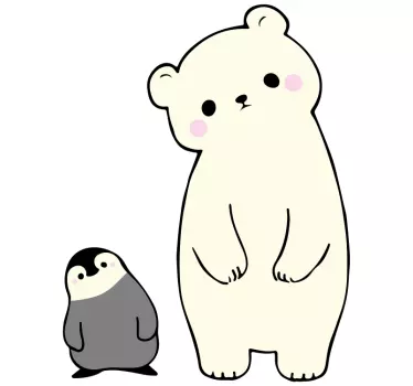 Anime-karhu ja pingviini Eläintarrat - Tenstickers