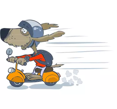 Lasten Sisustustarra Skootteri Koira - Tenstickers