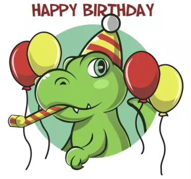 Hyvää syntymäpäivää dinosaurus Dinosaurustarra - Tenstickers