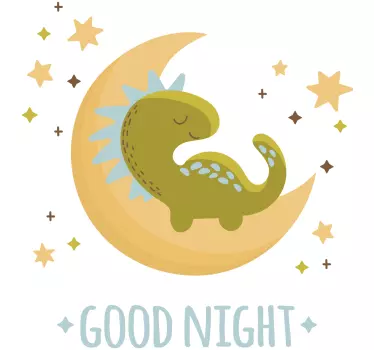 Hyvää yötä dinosauruksen kanssa Dinosaurustarra - Tenstickers