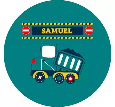 Kuorma-autoteemainen personointi seinätarra lastenhuone - Tenstickers
