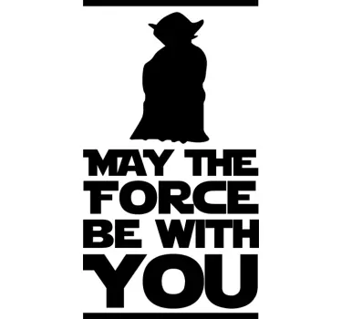 Yoda seinätarra tekstillä - Tenstickers