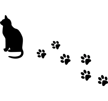 Kissa ja sen raita tarra lemmikki - Tenstickers