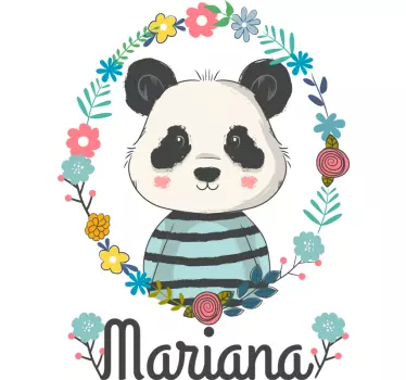 Söpö panda-kuva seinätarra lastenhuone - Tenstickers