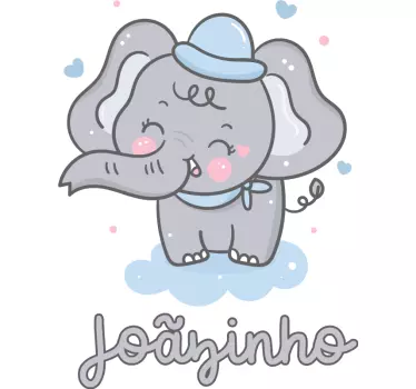 Suloinen norsuhahmo seinätarra lastenhuone - Tenstickers