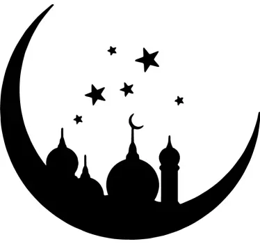 Itämainen muistomerkki kuu ja tähdet Arabitarra - Tenstickers